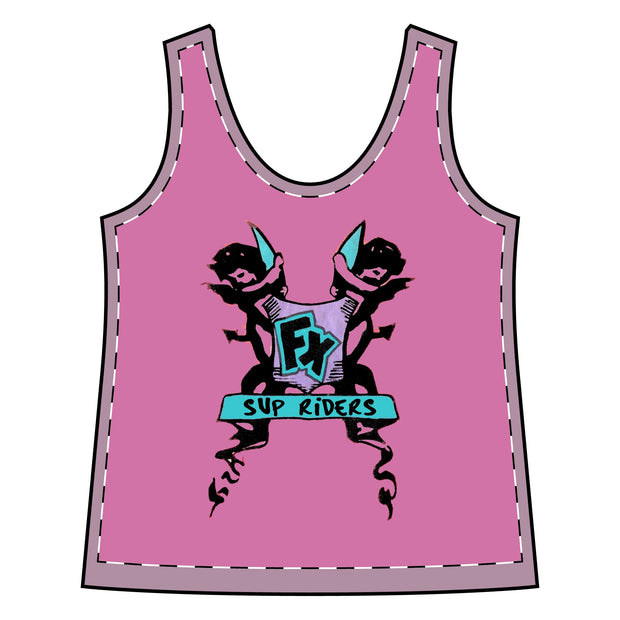 Women's Surf FX Cherub SUP Riders Sporty Racerback Tank Light Pink