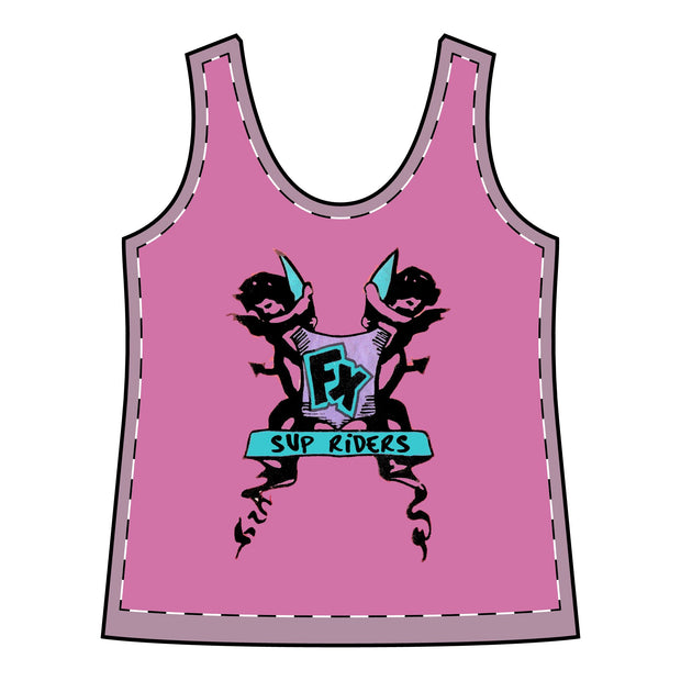 Women's Surf FX Cherub SUP Riders Sporty Racerback Tank Light Pink