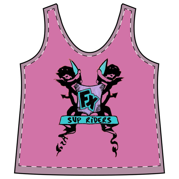 Women's Surf FX Cherub SUP Riders Sporty Racerback Tank Light Pink