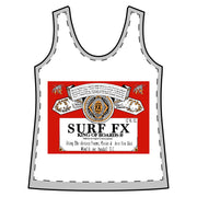 Women's Surf FX King Of Boards Sporty Racerback Tank White