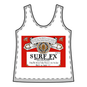 Women's Surf FX King Of Boards Sporty Racerback Tank White