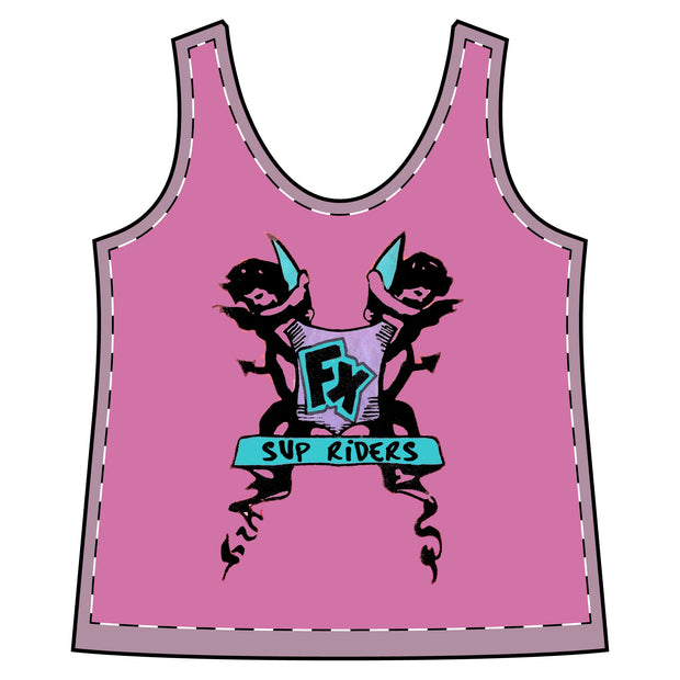 Women's Surf FX Cherub SUP Riders Sporty Racerback Tank Light Pink