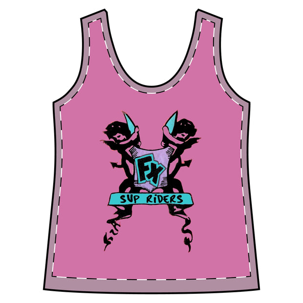 Women's Surf FX Cherub SUP Riders Sporty Racerback Tank Light Pink